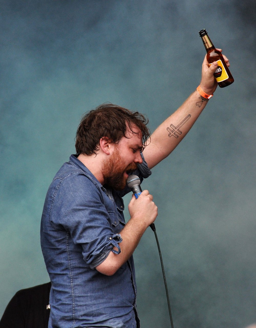 Frightened Rabbit performing at w:Bingley Music Live in September 2010.