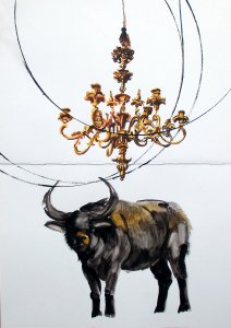 Srst ve městě, 2018, akvarel na papíře, foto GHMP