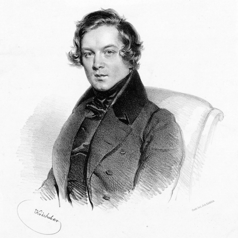 Robert Schumann 1839 - litografie Josef Kriehuber - public domain