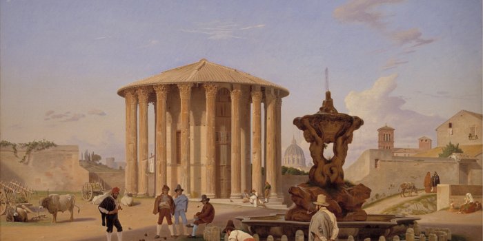 Constantin Hansen (1804-1880), Det Saakaldte Vestatempel Med Dets Omgivelser I Rom, 1837