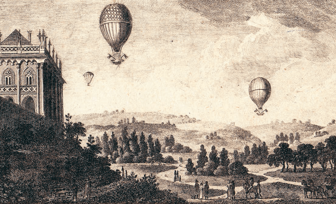 Balony nad Královskou oborou.
Autor neznámý,
lept, před 1811,
SK, inv. č. GS 7538