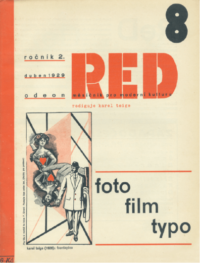 RED II, č. 8, duben 1929 věnovaný fotografii, filmu a typografii, obálka Karel Teige, soukromá sbírka

