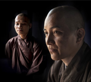 Drinking Morning Tea with Buddhist monks during Lunar new year. Photo by Simon Hilton.