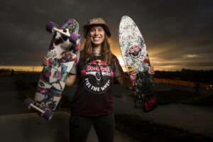 Eva Samkova poses for a portrait at Red Bull Feel The Wheel in Benatky nad Jizerou, Czech Republic on June 17, 2017 // Jan Kasl / Red Bull Content Pool