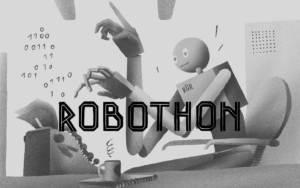 Robothon Vizuál S Nápisem Robothon Menší