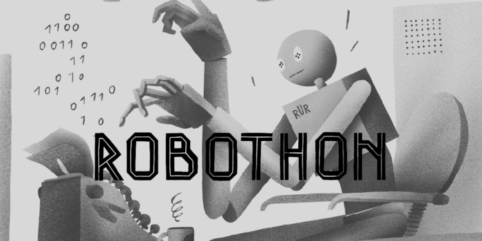 Robothon Vizuál S Nápisem Robothon Menší