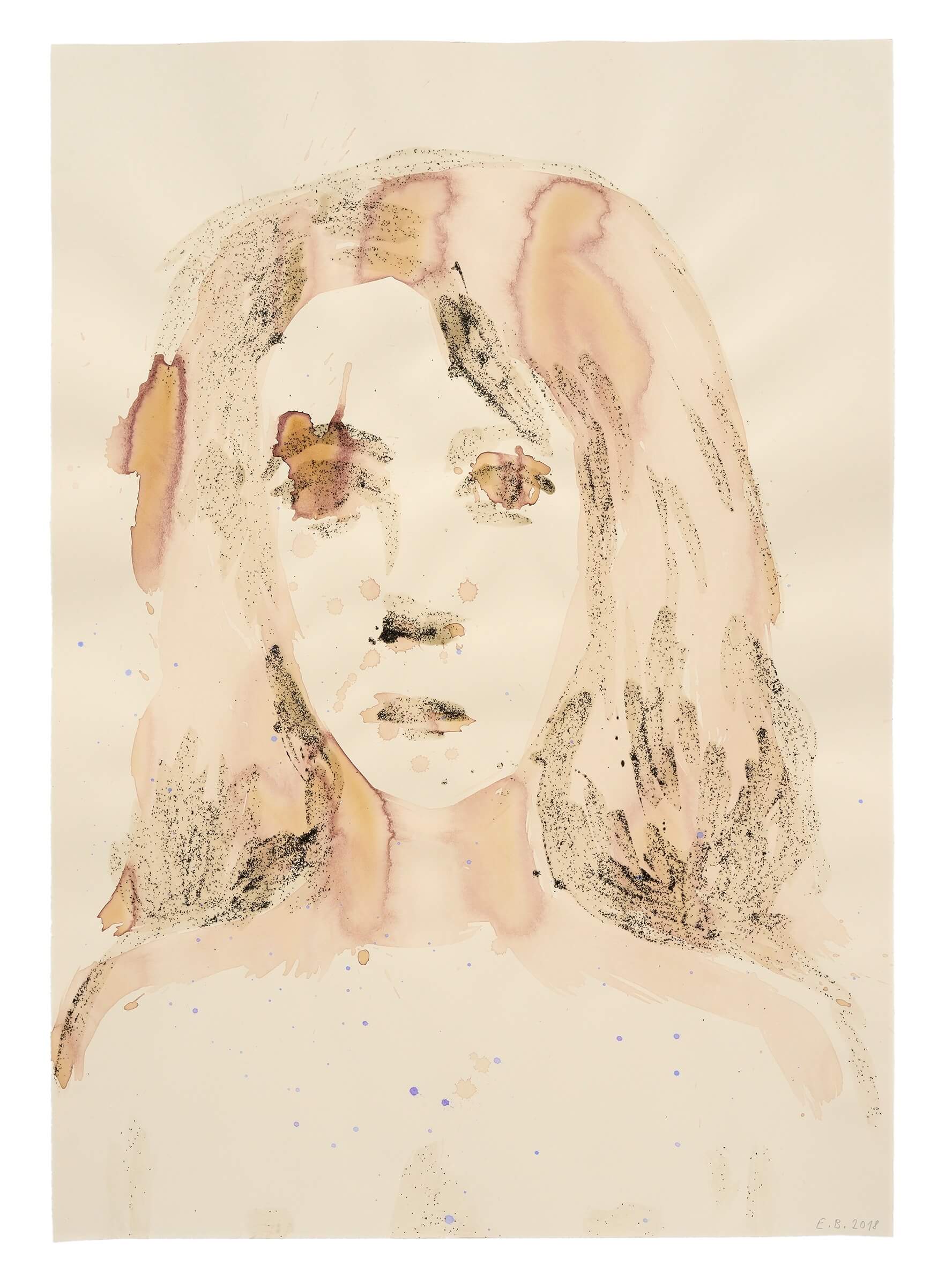 Erika Bornová, Autoportrét, 2018, akryl na papíře