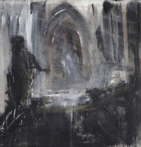 Jakub Špaňhel, Sv. Vít dle Sudka, akryl, plátno, 150 x 145 cm, 2015