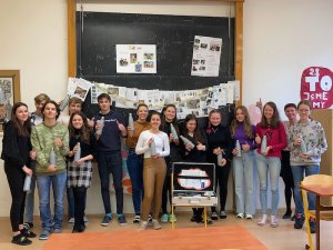 Vítězný tým mezinárodní soutěže Klimaneutrale Stadt z Gymnázia J. Š. Baara v Domažlicích, prosinec 2021. Foto Goethe-Institut