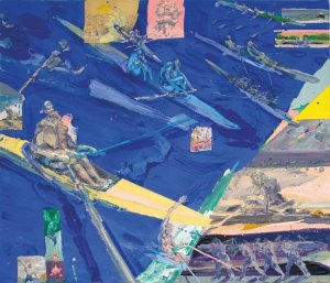 Michael Rittstein, Lodě, Akryl na plátně, 2012