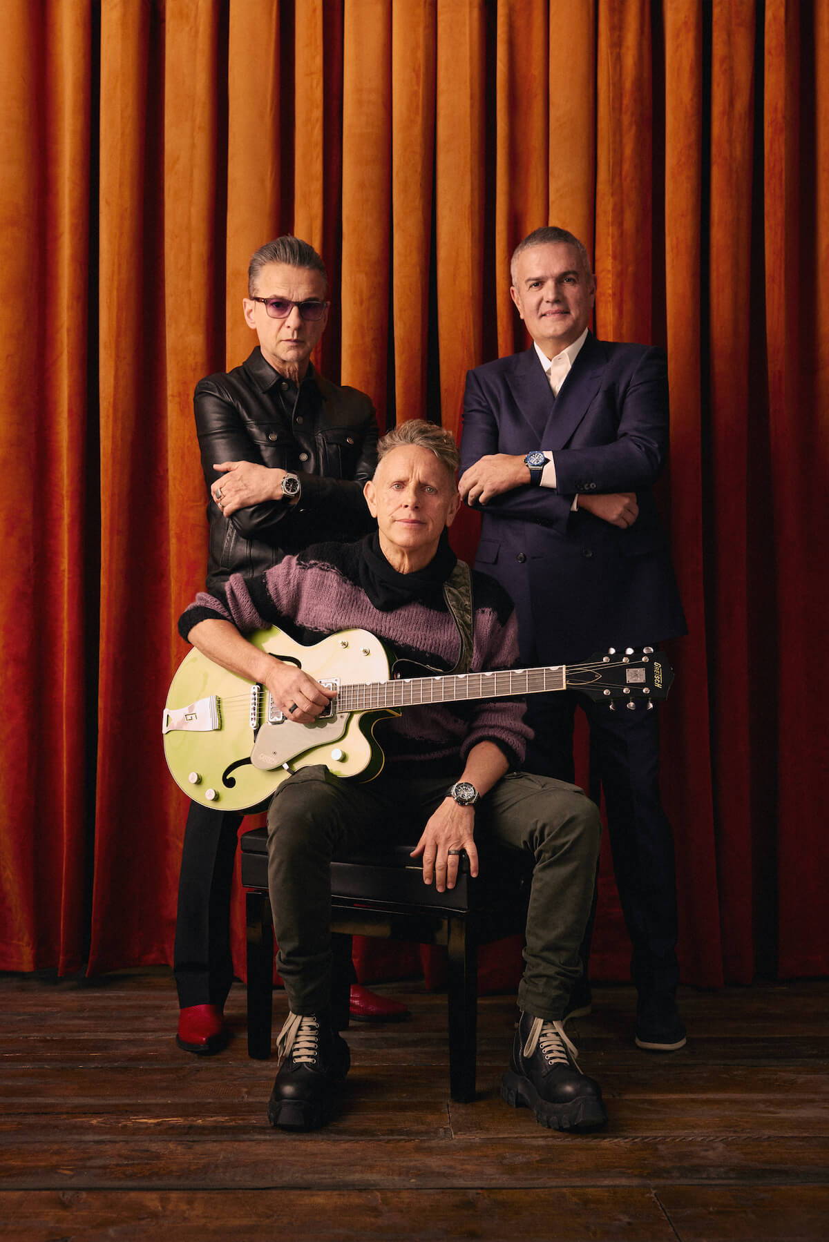 Dave Gahan, Martin Gore (Depeche Mode) a Ricardo Guadalupe (Hublot CEO )
