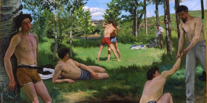 Frédéric Bazille : Letní Scéna, 1869, Fogg Art Museum, Cambridge, Massachusetts.