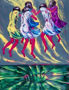 Lubomír Typlt: Levitace, 2022, Olej na plátně, 240x180 cm