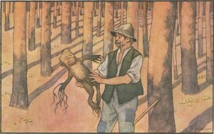 Ilustrace Artuše Scheinera k pohádkám K. J. Erbena, sken reprodukce z roku 1974, str. 32 / (c) public domain