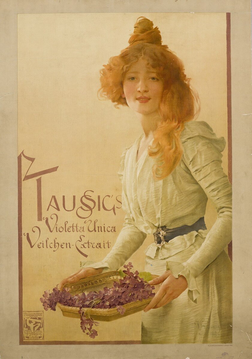 Vojtěch Hynais, Taussig´s Violette Unice Veilchen Extrakt, 1900, Uměleckoprůmyslové Museum V Praze