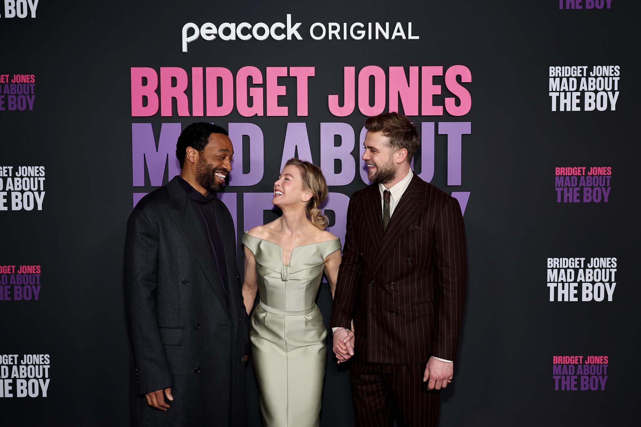 BRIDGET JONES: MAD ABOUT THE BOY -- “Special Screening” -- Pictured: (l-r) Chiwetel Ejiofor, Renée Zellweger, Leo Woodall at Jazz at Lincoln Center on February 12, 2025 -- (Photo by: Jamie McCarthy/Peacock)