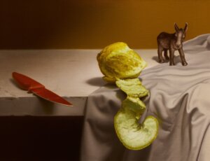 Red Knife 2024, Oil on canvas 50 X 65 cm