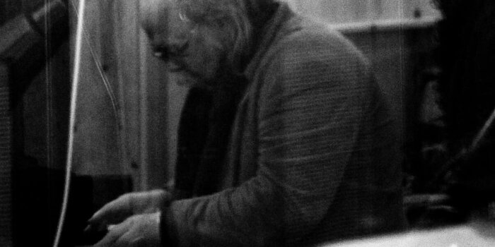 Larry Recording On Piano B&w 0443