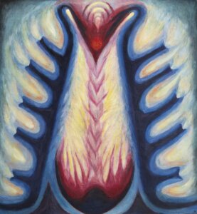 Eva Vejražková, Figura Sopečná Legenda, 1988, 140 X 130 Cm, Olej, Plátno, Sbírka GMU